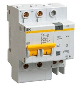 Выключатель IEK дифференциальный автоматический АД-12 2п 16A C 30мA (MAD10-2-016-C-030)