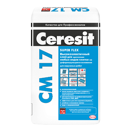 Клей Ceresit CM-17 для плитки для внутр/наруж работ (25кг)