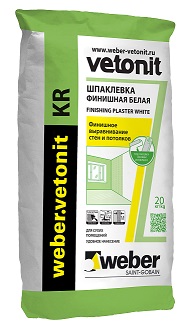 Шпаклевка финишная Weber Vetonit KR на органическом связующем, белая (20 кг)