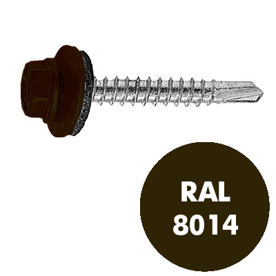 Саморез кровельный СВФС RAL-8014 ZP 4,8х51 (250шт)