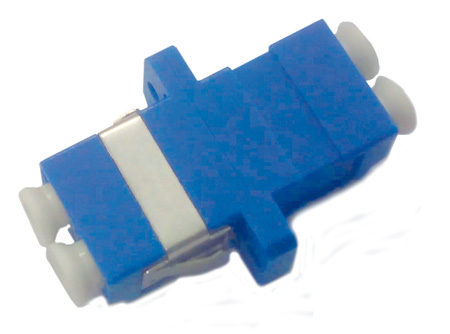 Оптический проходной адаптер Hyperline FA-P11Z-DLC/DLC-N/WH-BL LC-LC, SM, duplex, пластик, синий, белые колпачки