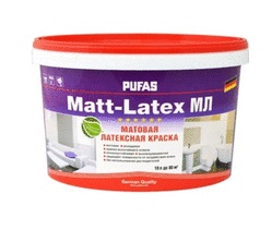 Краска моющаяся латексная Pufas Matt-Latex А мат. мороз. (10 л)