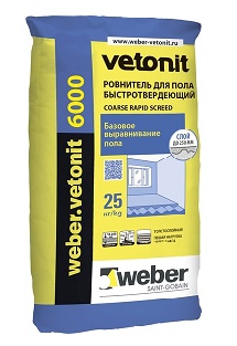 Ровнитель для пола Weber Vetonit 6000 Супербыстротвердеющий (25 кг)