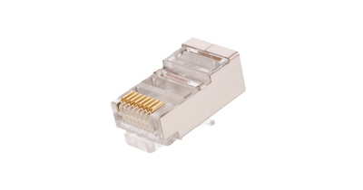 Коннектор NETLAN RJ45/8P8C под витую пару, Кат.6 (Класс E), 250МГц, покрытие 3мкд, универсальные ножи, для проводников 0,47-0,51мм, неэкранированный, уп-ка 500шт.