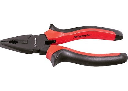 Плоскогубцы комбинированные с двухкомпонентными рукоятками MATRIX серия Black Nickel, 200 мм