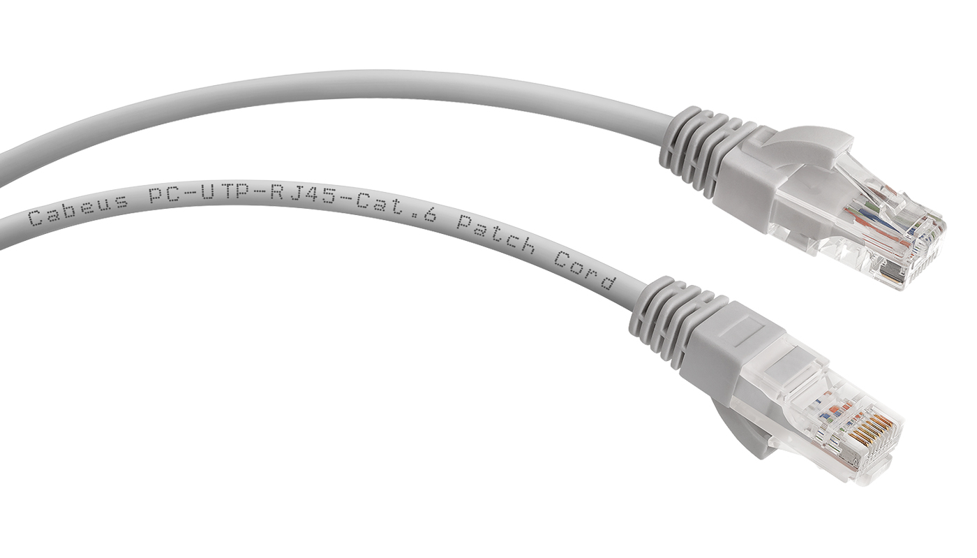 Патч-корд Rj-45 Cabeus PC-UTP-RJ45-Cat.6-2m кат.6, серый, 2 метра