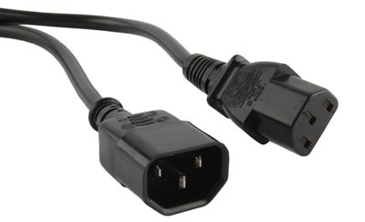 Кабель питания Hyperline PWC-IEC13-IEC14-3.0-BK монитор-компьютер IEC 320 C13 - IEC 320 C14 (3x1.0), 10A, прямая вилка, 3м, черный