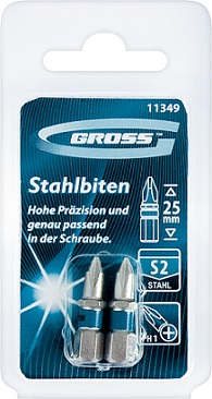 Набор бит GROSS 25 мм (шлиц PH1) (2шт)