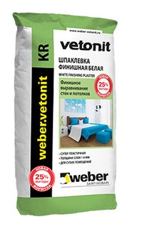 Шпаклевка финишная Weber Vetonit KR на органическом связующем, белая (20 кг)