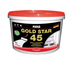 Эмаль ПУФАС GOLD STAR 45 акриловая полуглянц. мороз.  супербелая (9л=11,90кг) Россия